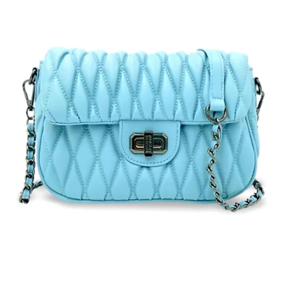 NWT: Badgley Mischka Quilted Shoulder Bag – Light Blue 
GREAT SPRING ACCESSORY